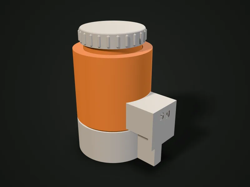 Render 3D de un dosificador de electrolitos armado